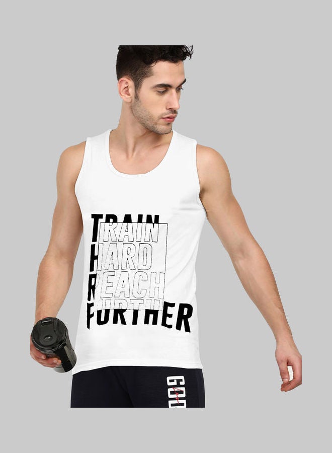 COLOR HUNT Sleeveless Slim Fit T-Shirt White - Image 2
