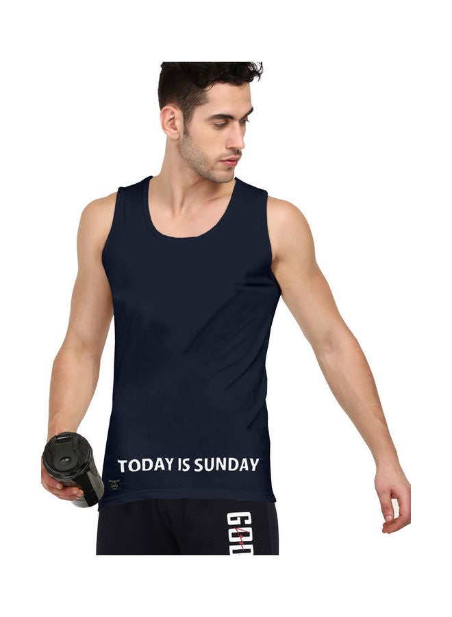 كولور هانت تيشيرت بقصة ضيقة بدون أكمام أزرق - Image 2