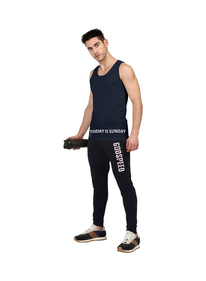 كولور هانت تيشيرت بقصة ضيقة بدون أكمام أزرق - Image 3