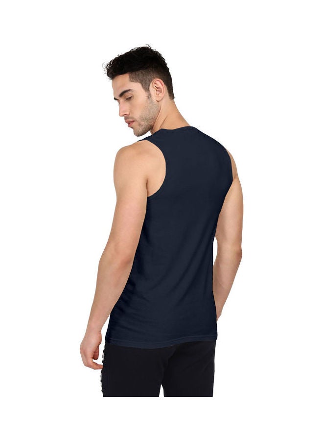 كولور هانت تيشيرت بقصة ضيقة بدون أكمام أزرق - Image 4