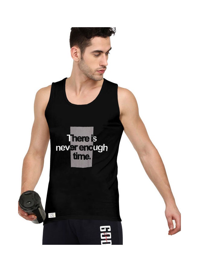 COLOR HUNT Sleeveless Slim Fit T-Shirt Black - Image 2