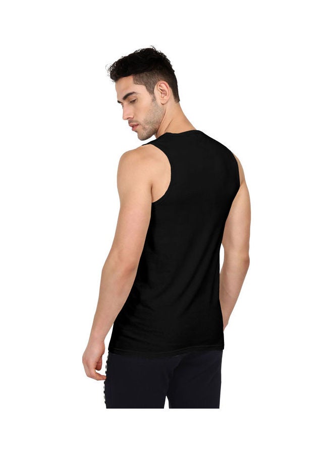 COLOR HUNT Sleeveless Slim Fit T-Shirt Black - Image 4
