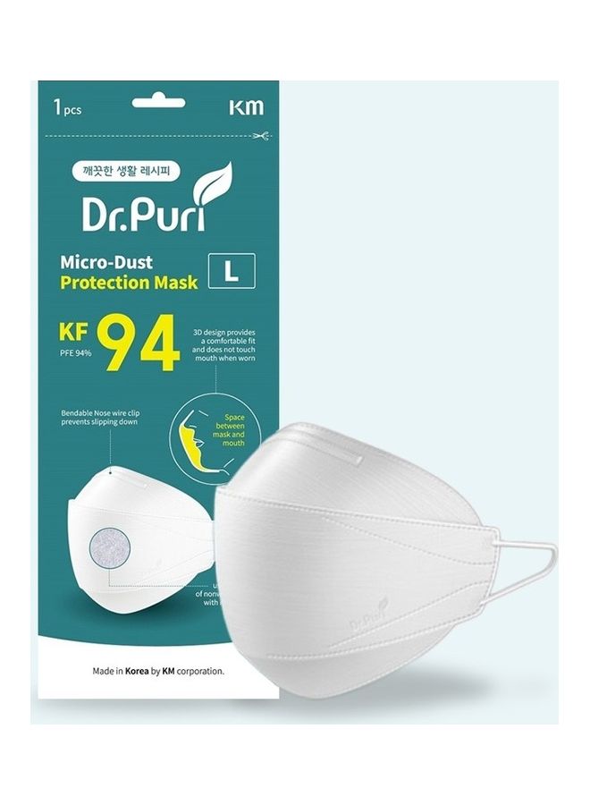 Dr. Puri Micro Dust Protection KF 94 Face Mask White - Image 1