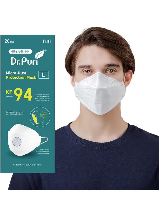 Dr. Puri Micro Dust Protection KF 94 Face Mask White - Image 2