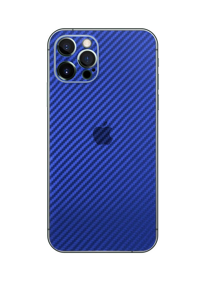 مارجون ملصق خلفي واقٍ مزين بتصميم ومصنوع من ألياف الكربون لهاتف آيفون 12 برو أزرق - Image 1