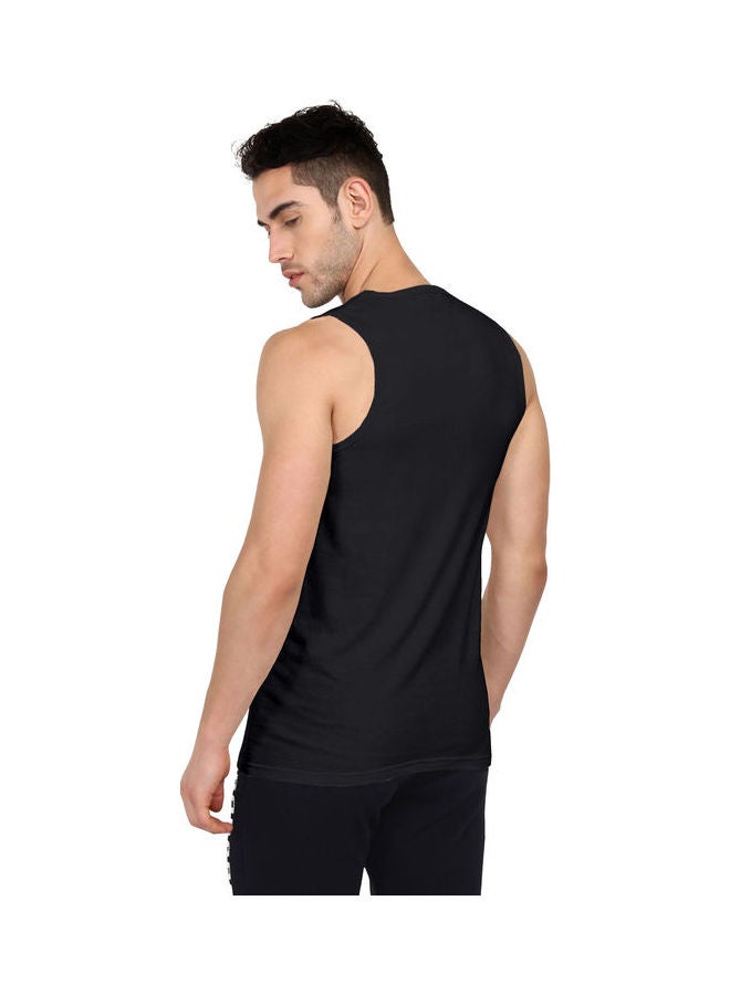 COLOR HUNT Sleeveless Slim Fit T-Shirt Black - Image 4