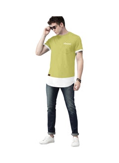 Crew Neck T-Shirt With Treding Prints Green/White - v1636374165/N51778657V_4