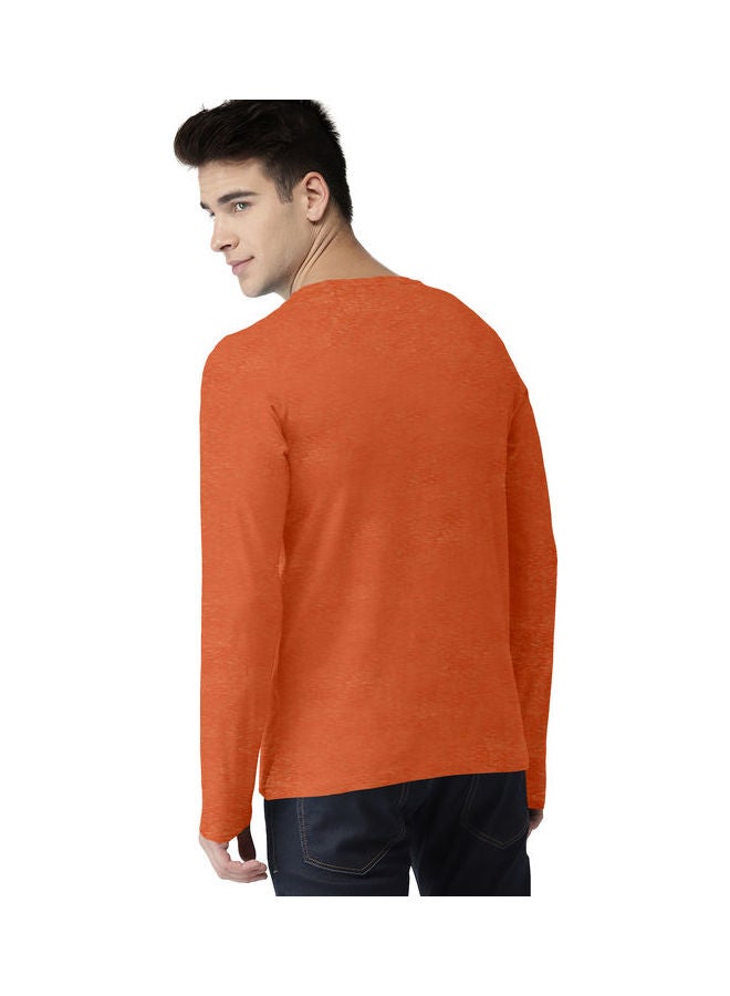 COLOR HUNT Everyday Stretch Full Sleeve T-Shirt Orange/White - Image 2