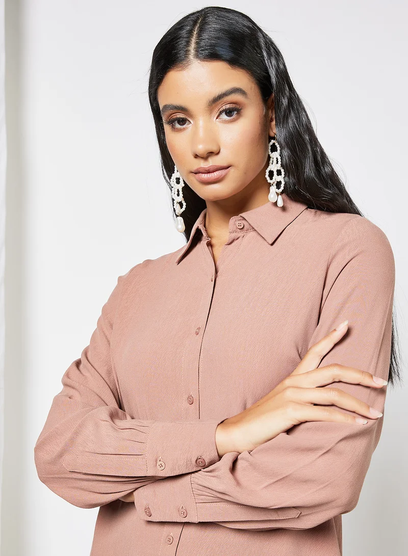 ياس Drop Waist Dress بني