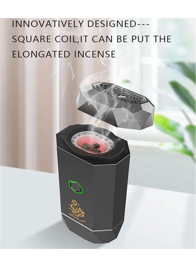 Bukhoor - B16 Smart Electric Diffuser Incense Burner Rechargable Portable USB Type-C Power Black 13.6x5.3cm - Image 1