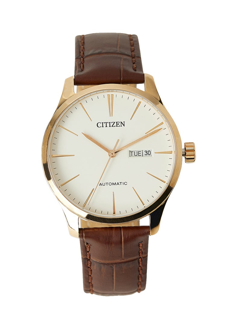 CITIZEN Men's Leather Analog Wrist Watch NH 8353 18A  - Image 1