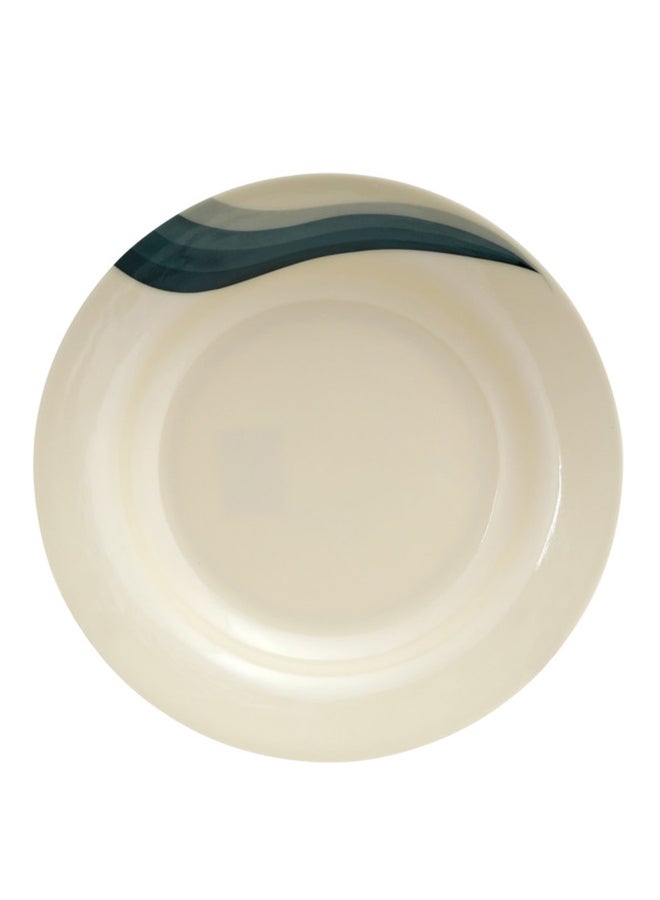 Royalford Rays Deep Dinner Plate Beige/Green 10inch  - Image 1