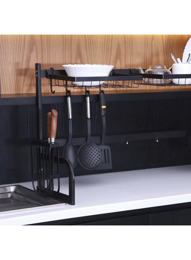Multi Layer Kitchen Sink Drain Board Rack Black 34x85x89cm  - Image 4