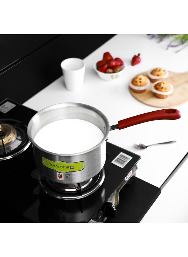 Generic - Aluminium Saucepan With Handle Silver with Red Handle Smallcm - Image 1