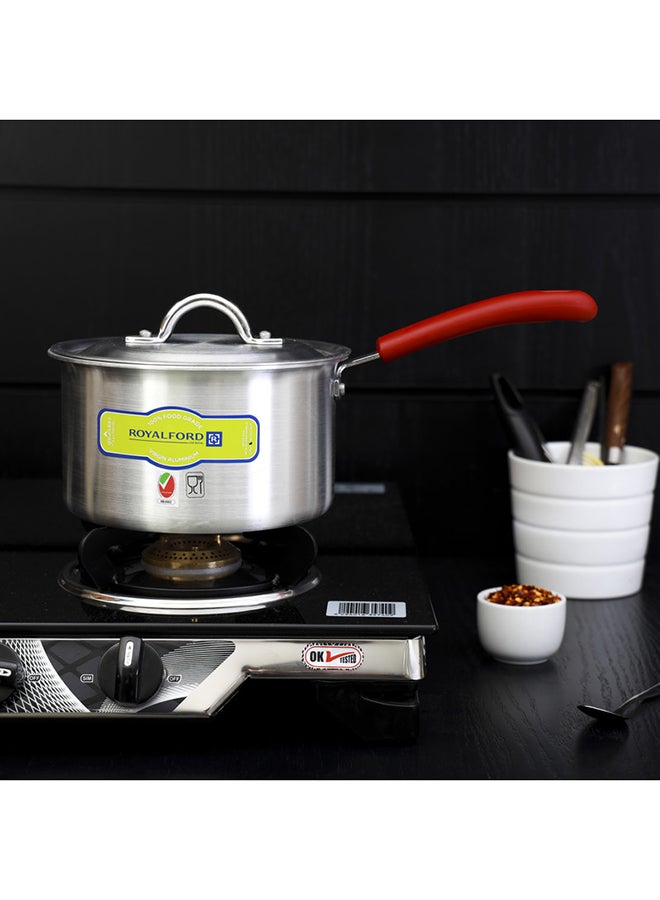 Generic - Aluminium Saucepan With Handle Silver with Red Handle Smallcm - Image 1
