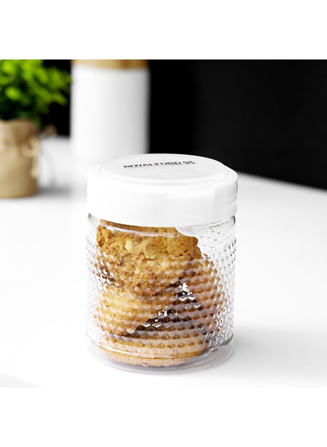 Crystalia Round Canister Clear/White 1.2Liters