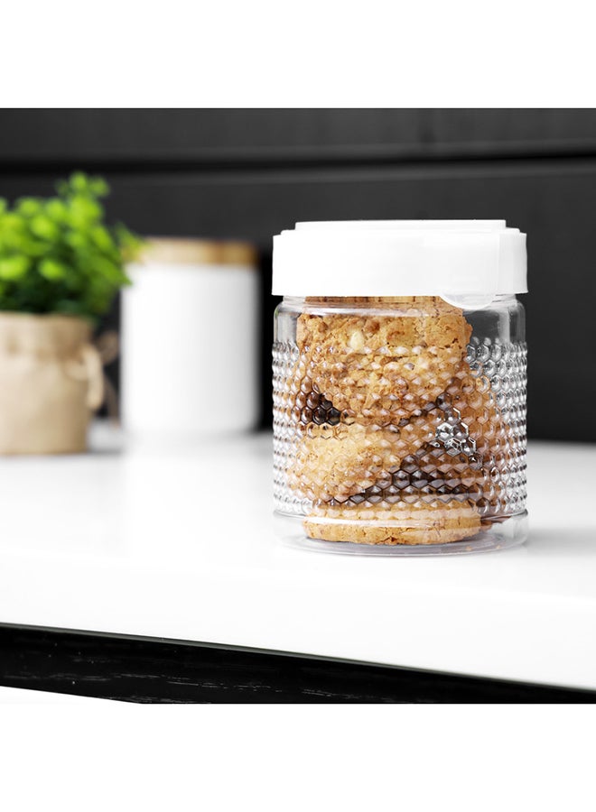 Crystalia Round Canister Clear/White 1.2Liters