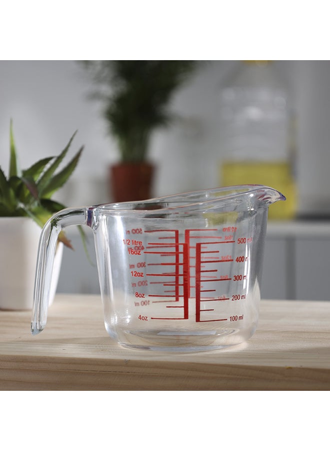 Royalford Borosilicate Glass Measuring Jug with Scale Clear 500ml - Image 1