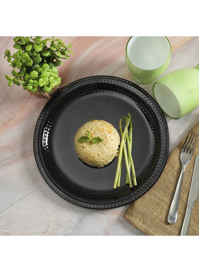 Royalford - 11'' Biza Dinner Plate 100% Food Grade Resist Upto 140掳C Break Resistant Dish Washer Safe Made In India Black 11inch - Image 1