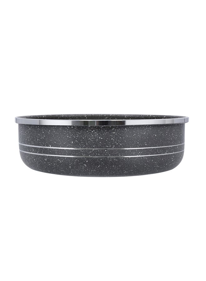 Royalford Round Baking Pan Rolling Edge Aluminum Roaster Pan RF10095 Superior Granite Coated Non-Stick Black/Gray 28cm  - Image 2