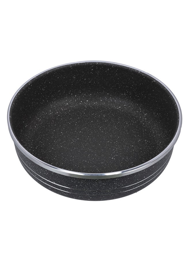 Royalford Round Baking Pan Rolling Edge Aluminum Roaster Pan RF10095 Superior Granite Coated Non-Stick Black/Gray 28cm  - Image 1