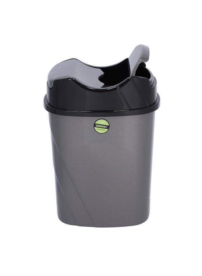 Royalford - Plastic Dust Bin with Lid Cover Grey/Black 8500ml - Image 1