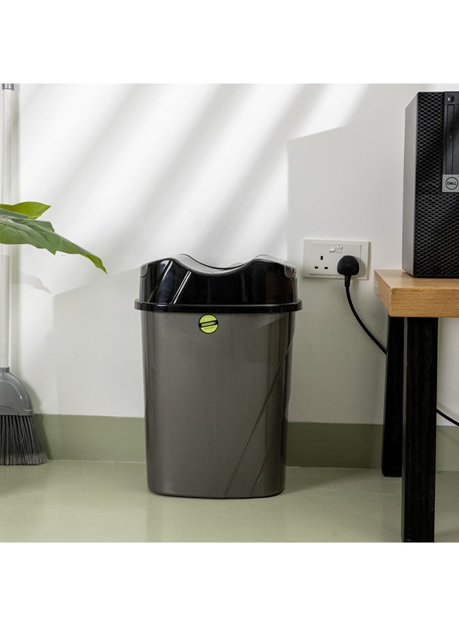 Royalford - Plastic Dust Bin with Lid Cover Grey/Black 8500ml - Image 1