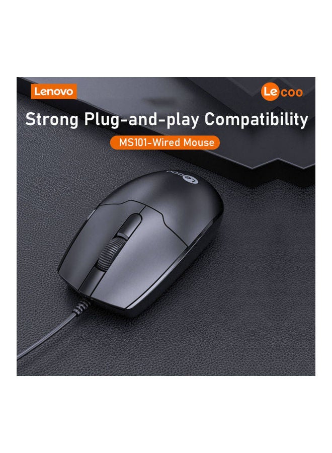 Lenovo Lecoo MS101 Wired Mouse Black - Image 5