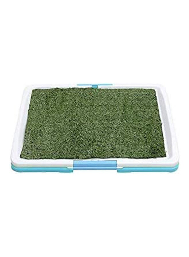 Generic 3 Tires Indoor Puppy Dog Potty Training Pee Pad Mat Tray Grass Toilet With Tray Blue 60x40cm 