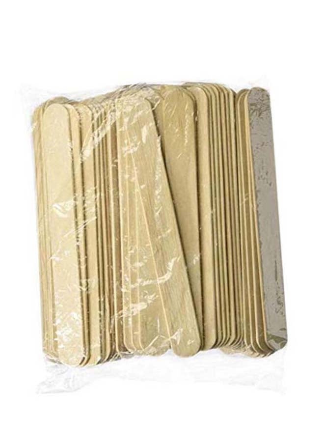 USA Pack Of 100 Jovana Large Wide Wood Wax Spatula Applicator Beige 6x3inch - Image 2