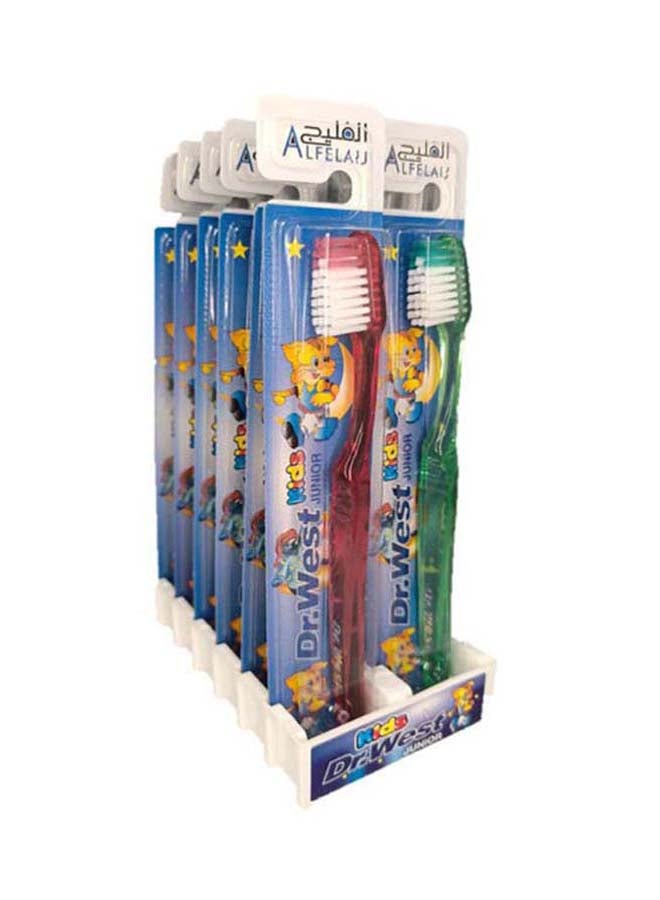 الفليج مجموعة فرش أسنان دكتور ويست جونيور مكونة من 12 قطعة متعدد الألوان - Image 2