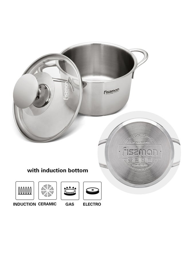 فيسمان إناء طهي من الستانلس ستيل مع غطاء زجاجي فضي 12x7.5سم - Image 4