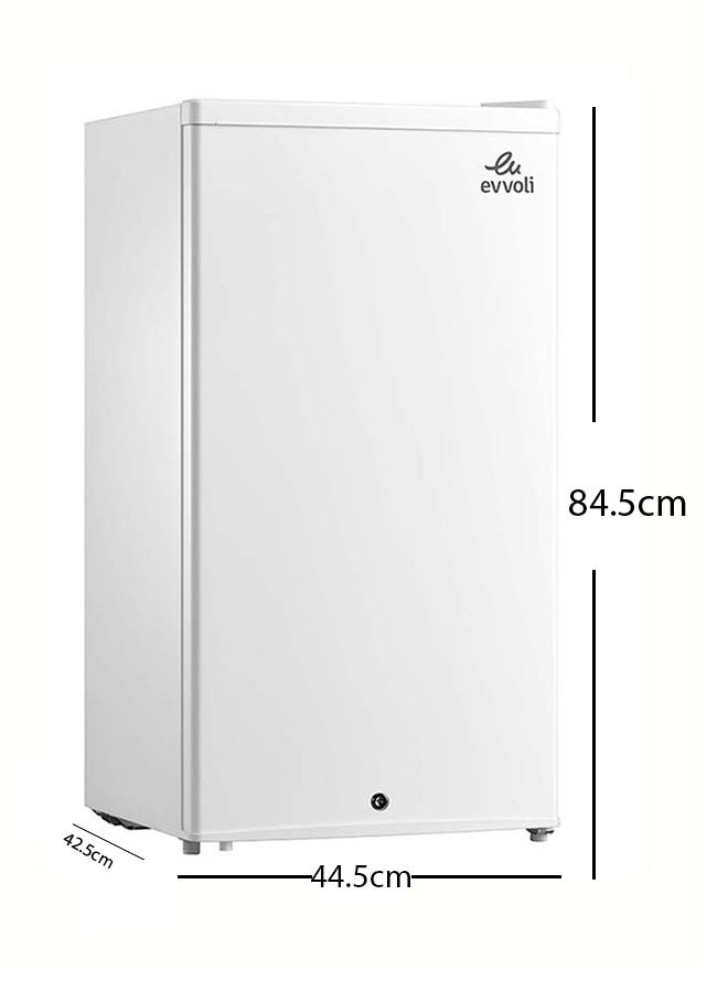 evvoli - 90L Gross/85L Net Capacity Mini Fridge, Mechanical Control, Recessed Handle, Adjustable Legs, Defrost Type 0.68 kW EVRFM-90LW White - Image 1