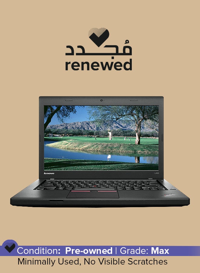 Lenovo Renewed - Thinkpad L450 (2014) Laptop with 14-Inch Display,Intel Core i3 Processor/5th Gen/4GB RAM/500GB HDD/Integrated Graphics With English/Arabic Keyboard English/Arabic Black English/Arabic Black  - Image 1
