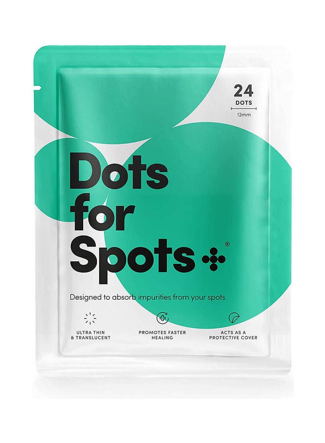Dots for Spots Pimple Patches – 1 Pack of 24, Vegan, Cruelty-Free, Hydrocolloid Acne Stickers Multicolour 