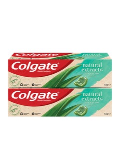 Natural Extracts Toothpaste With Aloe And Green Tea Pack Of 2 Multicolour 75ml