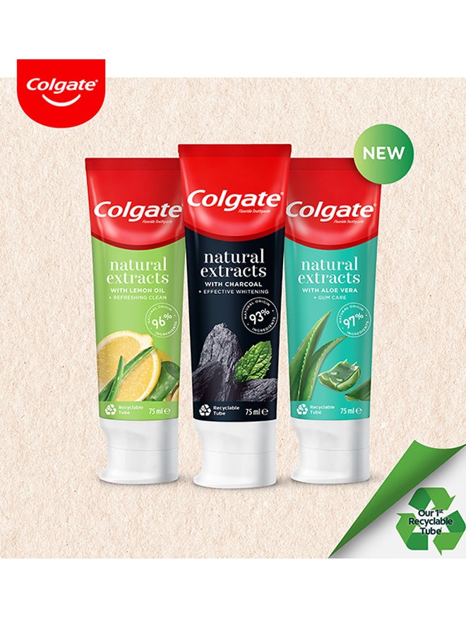 Colgate - Natural Extracts Toothpaste With Aloe And Green Tea Pack Of 2 Multicolour 75ml - Image 1