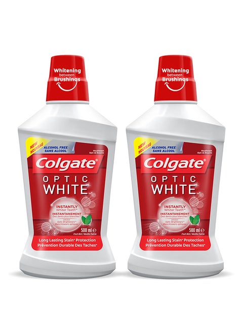 Optic White Whitening Mouthwash Pack Of 2 Multicolour 500ml