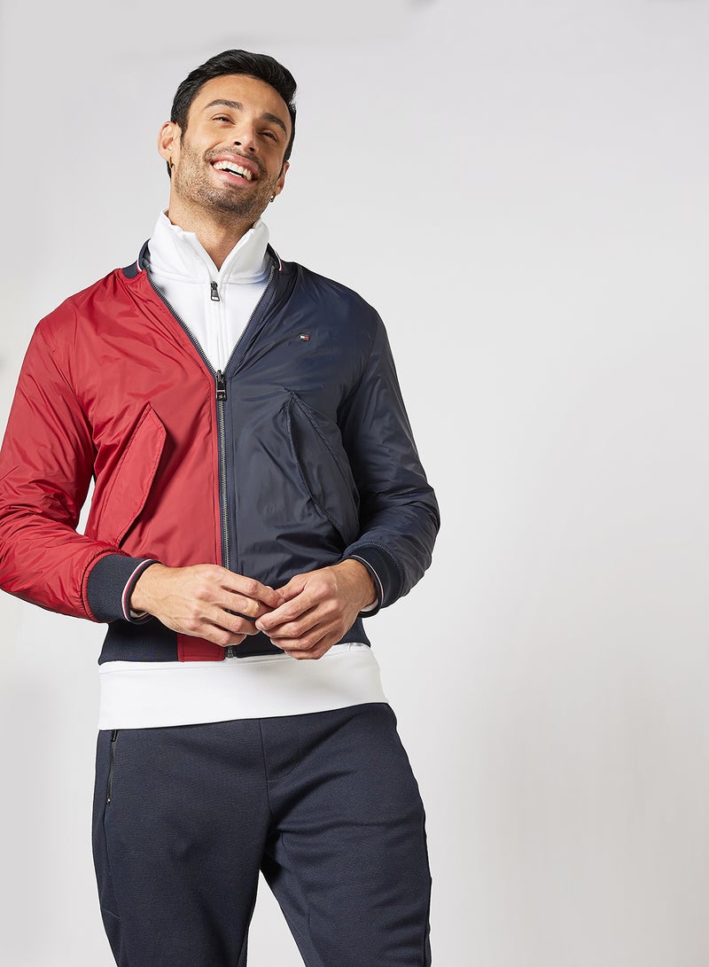 TOMMY HILFIGER - Reversible Colourblock Jacket Navy/Red - Image 1