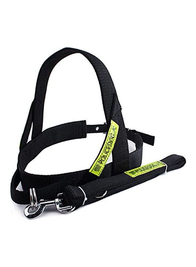 Dog Harnesses Heavy Collar Strap Vest Canvas Traction Rope Lead Leash Training Vest Chest Strap Black 130cm