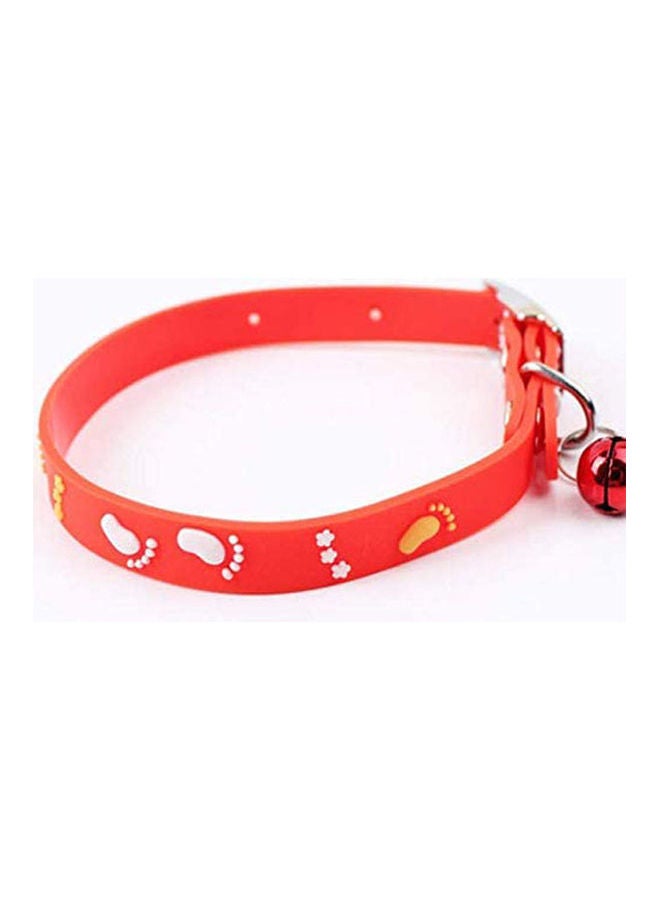 Silicone Rubber Collar For Cats And Small Foot Shape Dogs Red 84grams