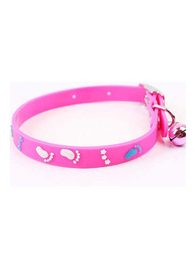 Silicone Rubber Collar For Cats And Small Foot Shape Dogs Pink 84grams