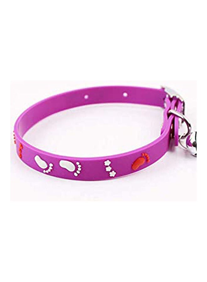 Silicone Rubber Collar For Cats And Small Foot Shape Dogs Purple 84grams