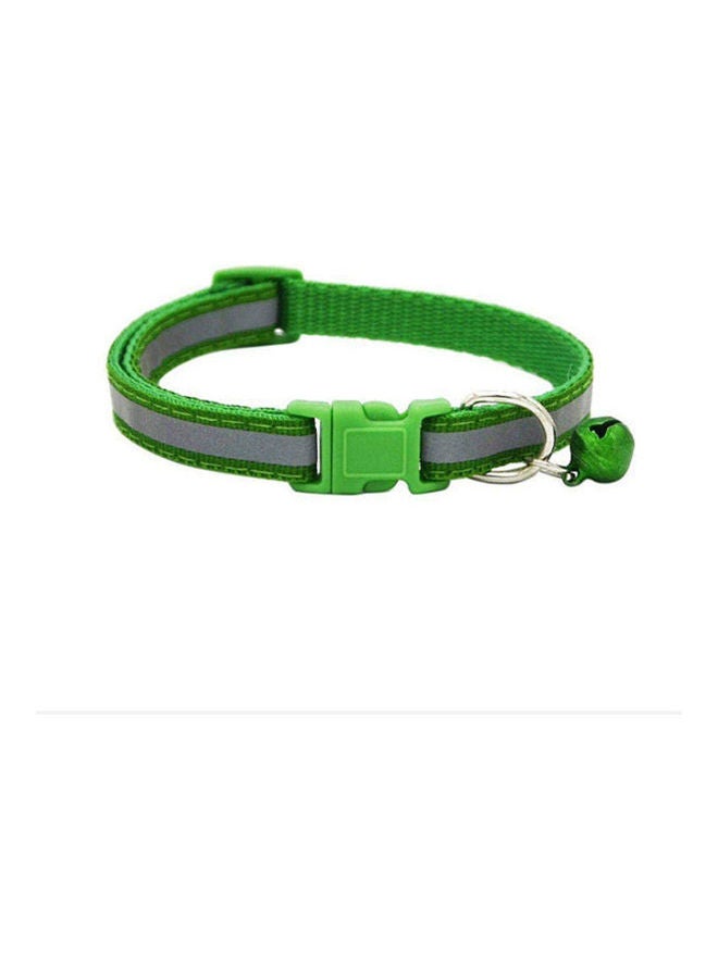 Reflective Pet Collar With Removable Bell For Dogs Cats And Small Animals Green-Grey 8grams