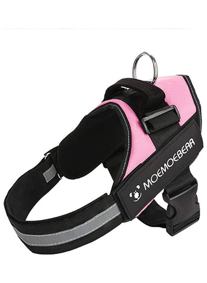 Dog Vest Harness For Large Dogs, Professional Design For Service Dog/Pet Dog, Adjustable Size Outdoor Black-Pink 81cm