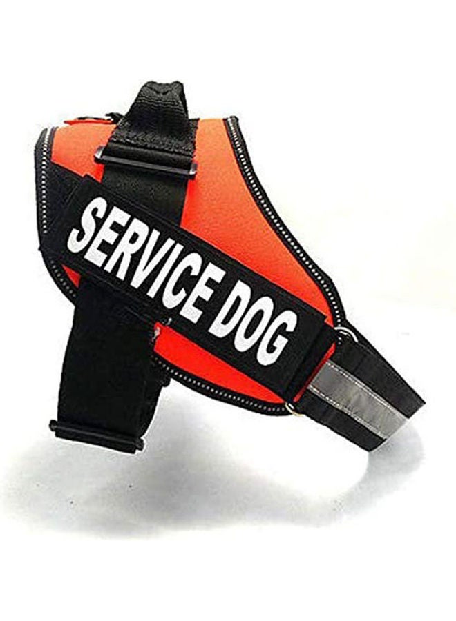 Dog Vest Harness For Large Dogs, Professional Design For Service Dog/Pet Dog, Adjustable Size Outdoor L Orange-Grey 33.5cm