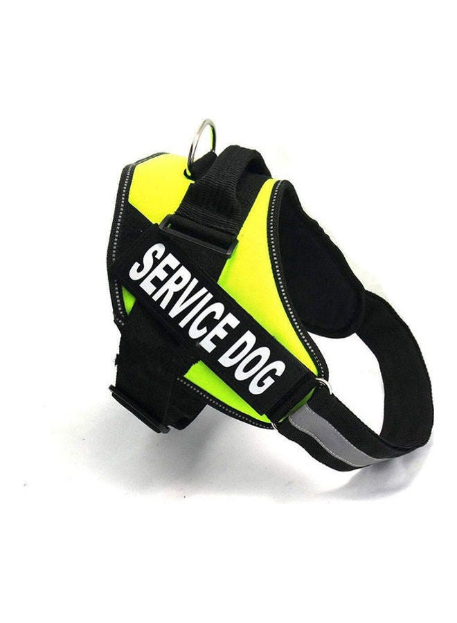 Dog Vest Harness For Large Dogs, Professional Design For Service Dog/Pet Dog, Adjustable Size Outdoor L Yellow-Grey 33.5cm