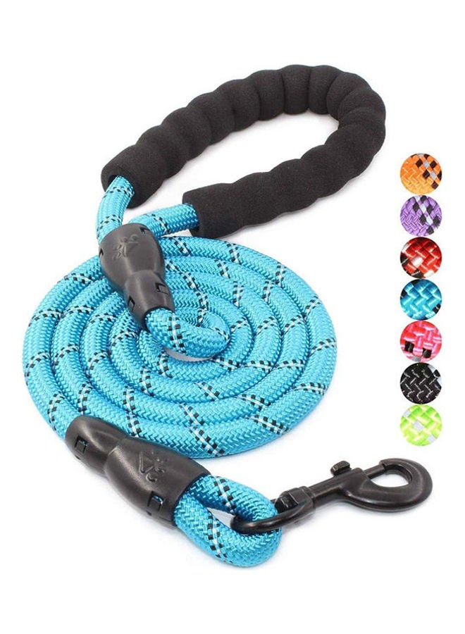 Strong Dog Leash With Comfortable Padded Handle And Highly Reflective Threads For Small Medium And Large Dogs Black-Light Blue 1.25meter