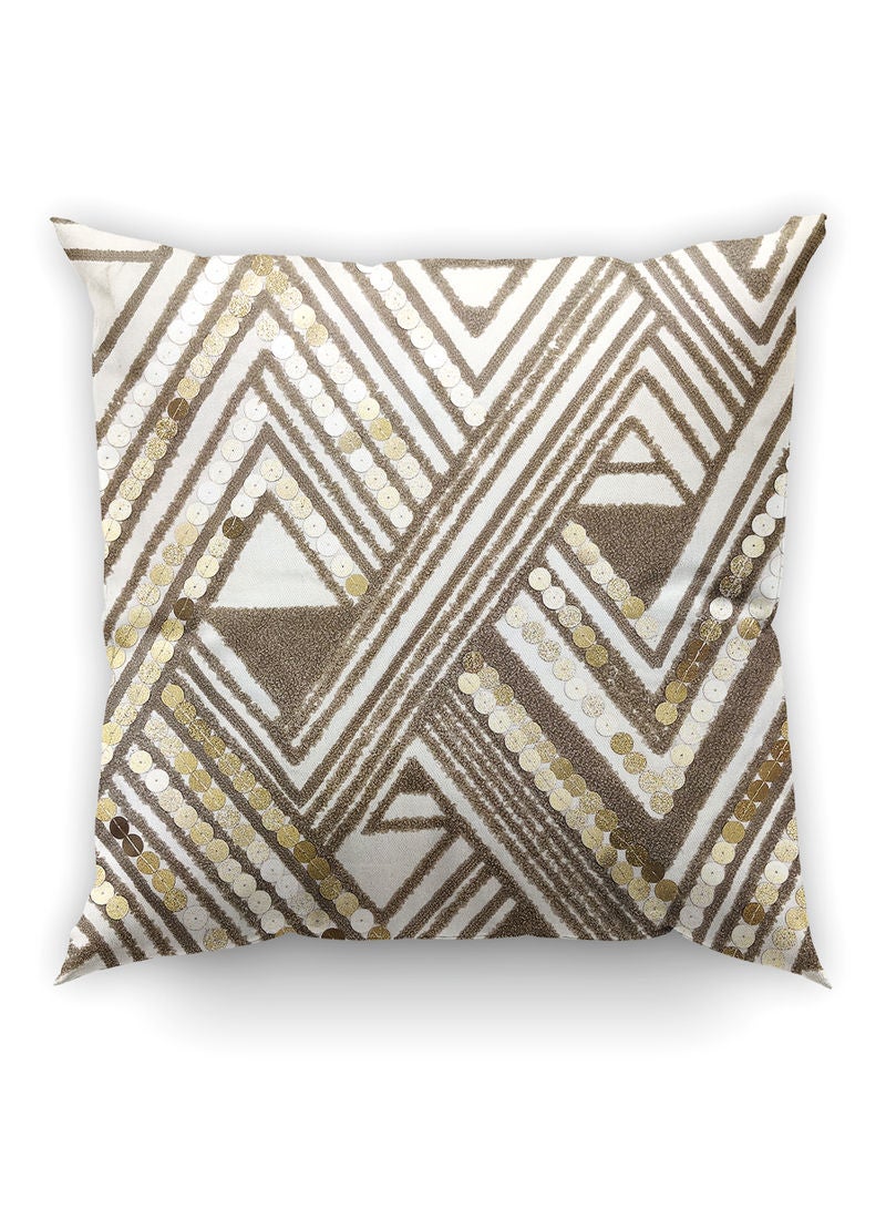 هوم تاون وسادة ديكور بطبعة ملمس نسيجي أبيض/ذهبي 45x45سم - Image 2
