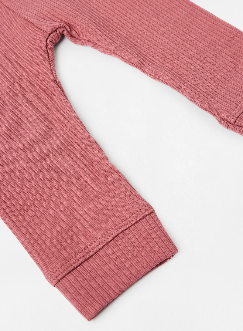 guppy Baby Girls Organic Ruffle Leggings Pink